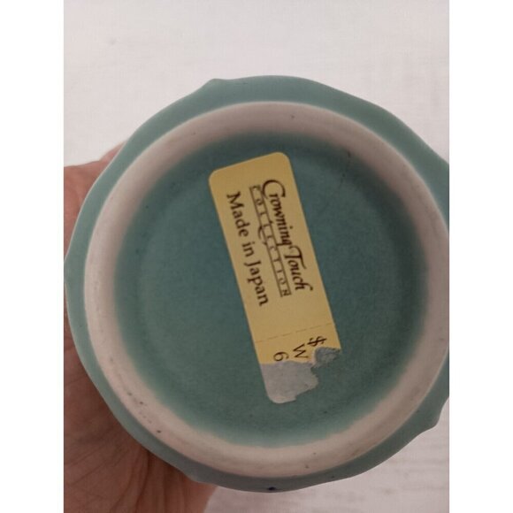 Vintage Crowning Touch Porcelain Floral Pot Pourri Holder Jar Rare Seafoam Blue - Picture 8 of 10